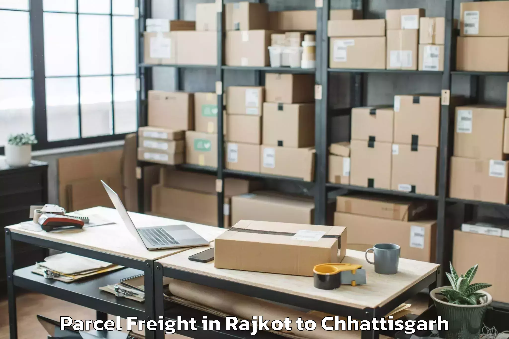 Get Rajkot to Mungeli Parcel Freight